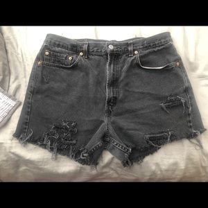 custom distressed levi’s shorts